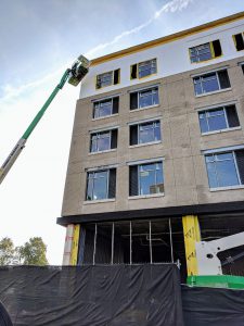 construction site with a crane