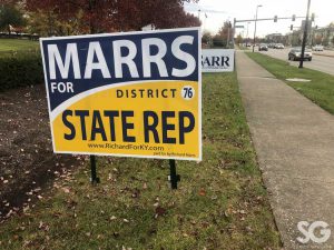 political sign that says marrs district state rep