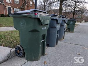 a row of 3 herbies on the curb for presidents' day