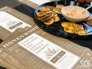 Sports Show: honeywood menu with a tray of small pancakes