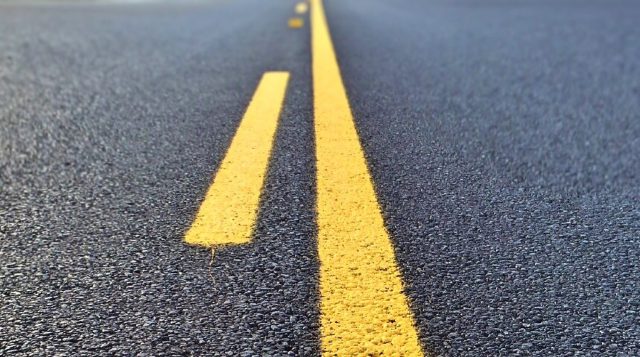 Lexington: a road with yellow lines